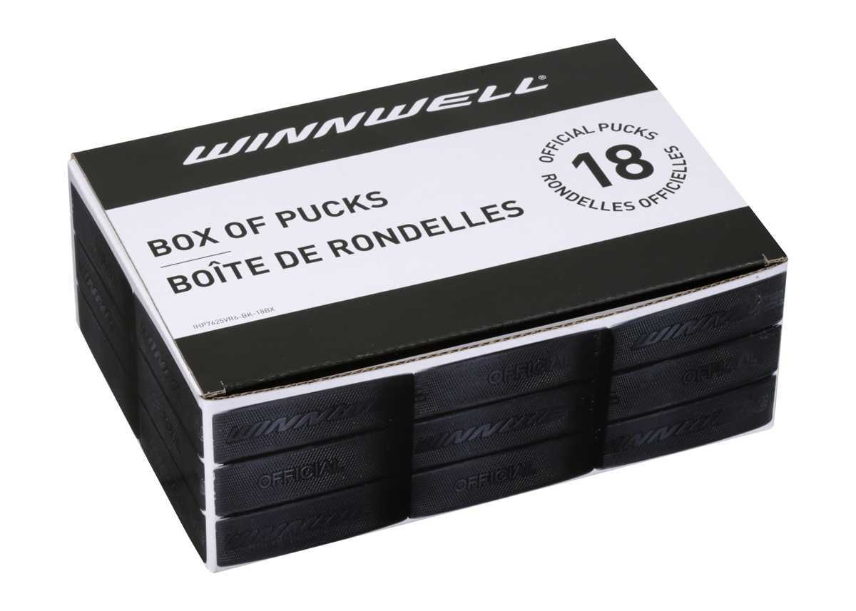 Winnwell Hokejový puk Winnwell čierny oficiálne box (18ks)